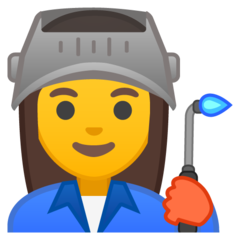 Emoji Buruh Pabrik Wanita Google