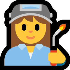 Emoji Buruh Pabrik Wanita Microsoft