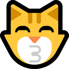 Emoji Kucing Mencium Microsoft