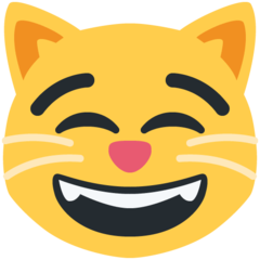 Emoji Kucing Menyeringai dengan Mata Tersenyum Twitter