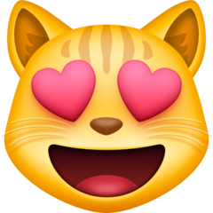 Emoji Kucing Tersenyum dengan Mata Berbentuk Hati Facebook