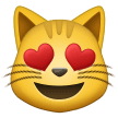 Emoji Kucing Tersenyum dengan Mata Berbentuk Hati Samsung