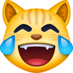 Emoji Kucing dengan Air Mata Kebahagiaan Facebook