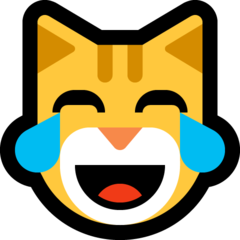 Emoji Kucing dengan Air Mata Kebahagiaan Microsoft