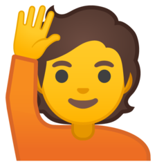 Emoji Orang Mengangkat Tangan Google