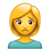 Emoji Orang Mengerutkan Kening WhatsApp