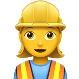 Emoji Pekerja Konstruksi Wanita Apple