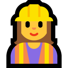 Emoji Pekerja Konstruksi Wanita Microsoft
