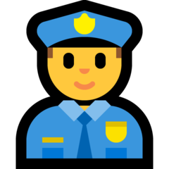 Emoji Petugas Kepolisian Pria Microsoft