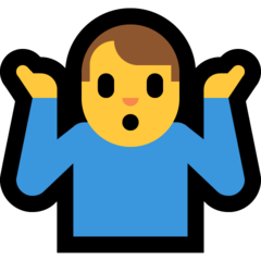Emoji Pria Mengangkat Bahu Microsoft