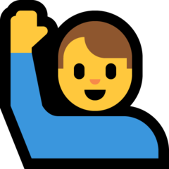 Emoji Pria Mengangkat Tangan Microsoft