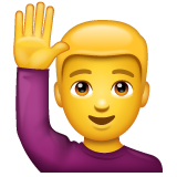 Emoji Pria Mengangkat Tangan WhatsApp