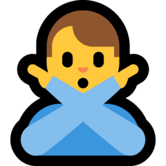 Emoji Pria Mengisyaratkan Tidak Microsoft