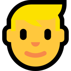 Emoji Pria Rambut Pirang Microsoft