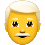 Emoji Pria Rambut Putih Apple
