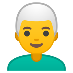 Emoji Pria Rambut Putih Google