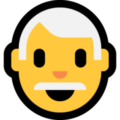 Emoji Pria Rambut Putih Microsoft