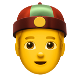 Emoji Pria dengan Topi Cina Apple