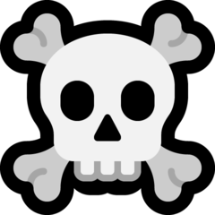 Emoji Tengkorak dan Tulang Bersilang Microsoft