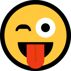 Emoji Wajah Berkedip dengan Menjulurkan Lidah Microsoft