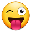 Emoji Wajah Berkedip dengan Menjulurkan Lidah Samsung