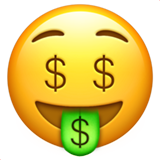 Emoji Wajah Bermulut Uang Apple