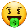 Emoji Wajah Bermulut Uang Samsung