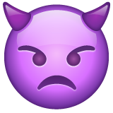 Emoji Wajah Marah dengan Tanduk WhatsApp