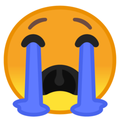 Emoji Wajah Menangis dengan Keras Google