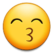 Emoji Wajah Mencium dengan Mata Tersenyum Samsung