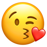 Emoji Wajah Menghembuskan Ciuman Apple