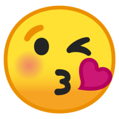 Emoji Wajah Menghembuskan Ciuman Google