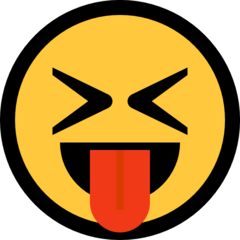 Emoji Wajah Menyipitkan Mata dan Menjulurkan Lidah Microsoft