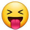 Emoji Wajah Menyipitkan Mata dan Menjulurkan Lidah Samsung