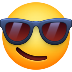 Emoji Wajah Tersenyum dengan Kacamata Facebook