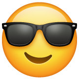 Emoji Wajah Tersenyum dengan Kacamata WhatsApp