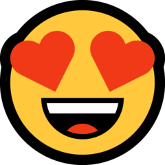 Emoji Wajah Tersenyum dengan Mata-Hati Microsoft