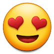 Emoji Wajah Tersenyum dengan Mata-Hati Samsung