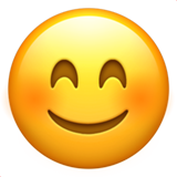Emoji Wajah Tersenyum dengan Mata Tersenyum Apple