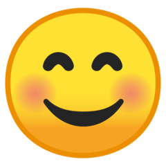 Emoji Wajah Tersenyum dengan Mata Tersenyum Google