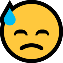 Emoji Wajah Tertunduk dengan Keringat Microsoft