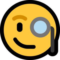 Emoji Wajah dengan Kacamata Berlensa Satu Microsoft