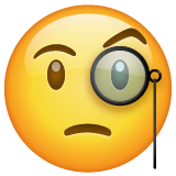 Emoji Wajah dengan Kacamata Berlensa Satu WhatsApp