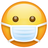 Emoji Wajah dengan Masker Medis WhatsApp