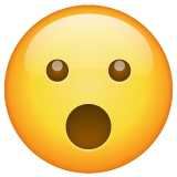 Emoji Wajah dengan Mulut Terbuka WhatsApp