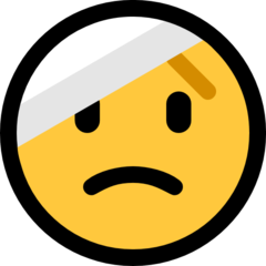 Emoji Wajah dengan Perban Dikepala Microsoft