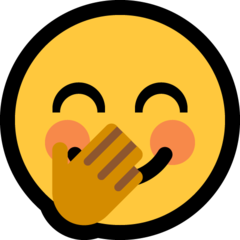 Emoji Wajah dengan Tangan Menutup Mulut Microsoft