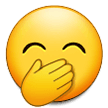 Emoji Wajah dengan Tangan Menutup Mulut Samsung