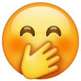 Emoji Wajah dengan Tangan Menutup Mulut WhatsApp