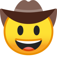 Emoji Wajah dengan Topi Koboi Google